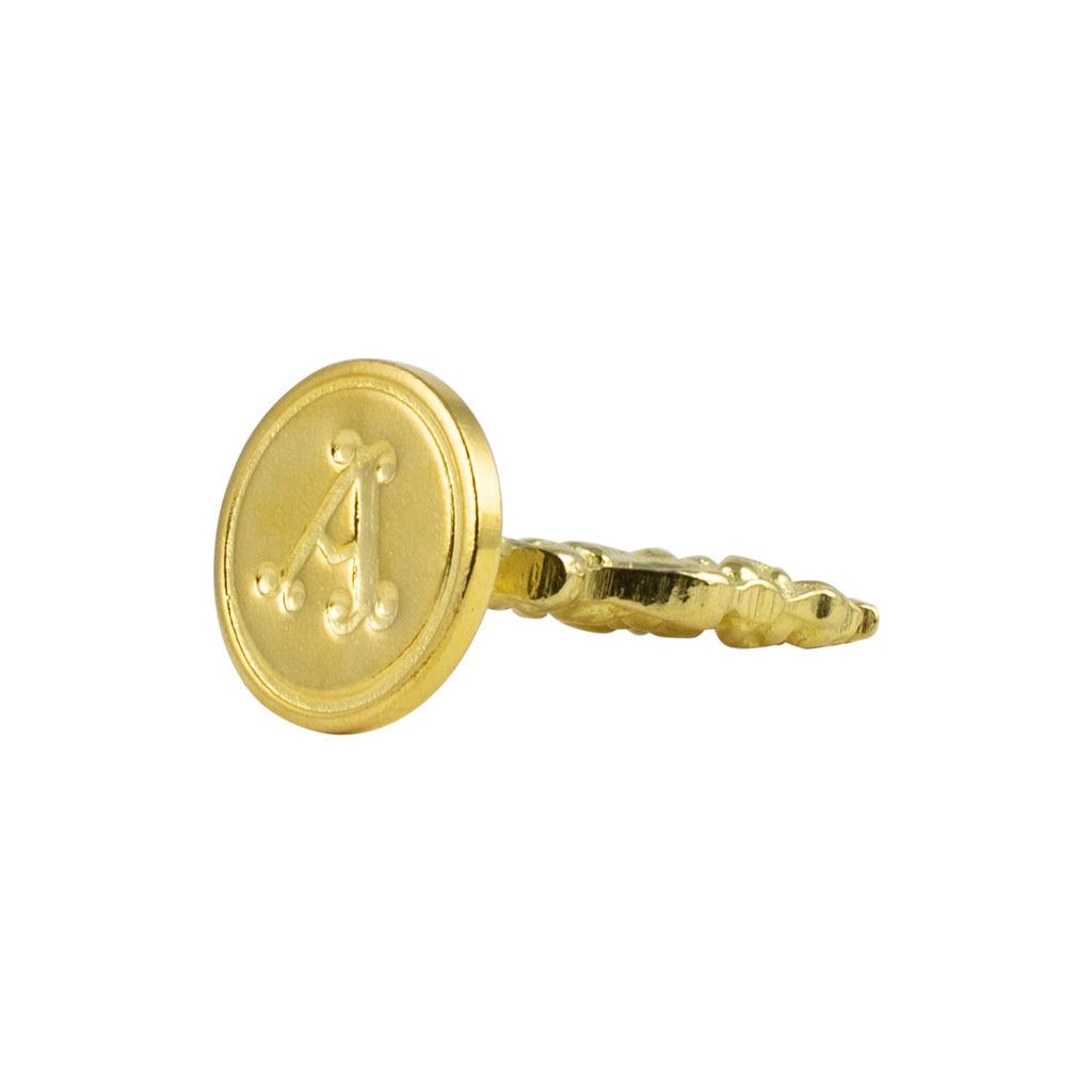 Freund Mayer Florentine Brass Round Cerif Wax Seal - Initials