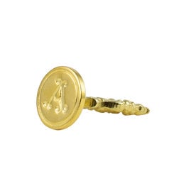 Freund Mayer Florentine Brass Round Cerif Wax Seal - Initials