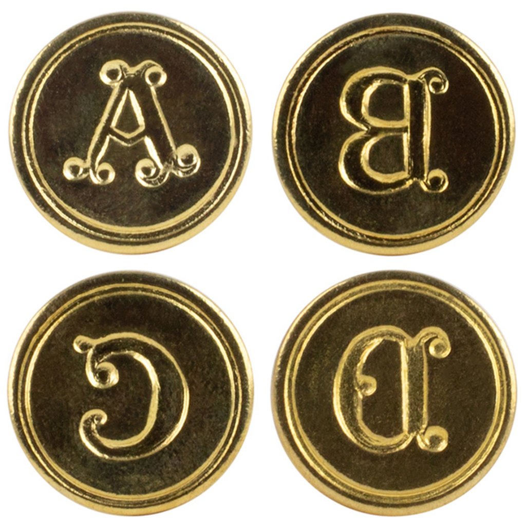 Freund Mayer Florentine Brass Round Cerif Wax Seal - Initials