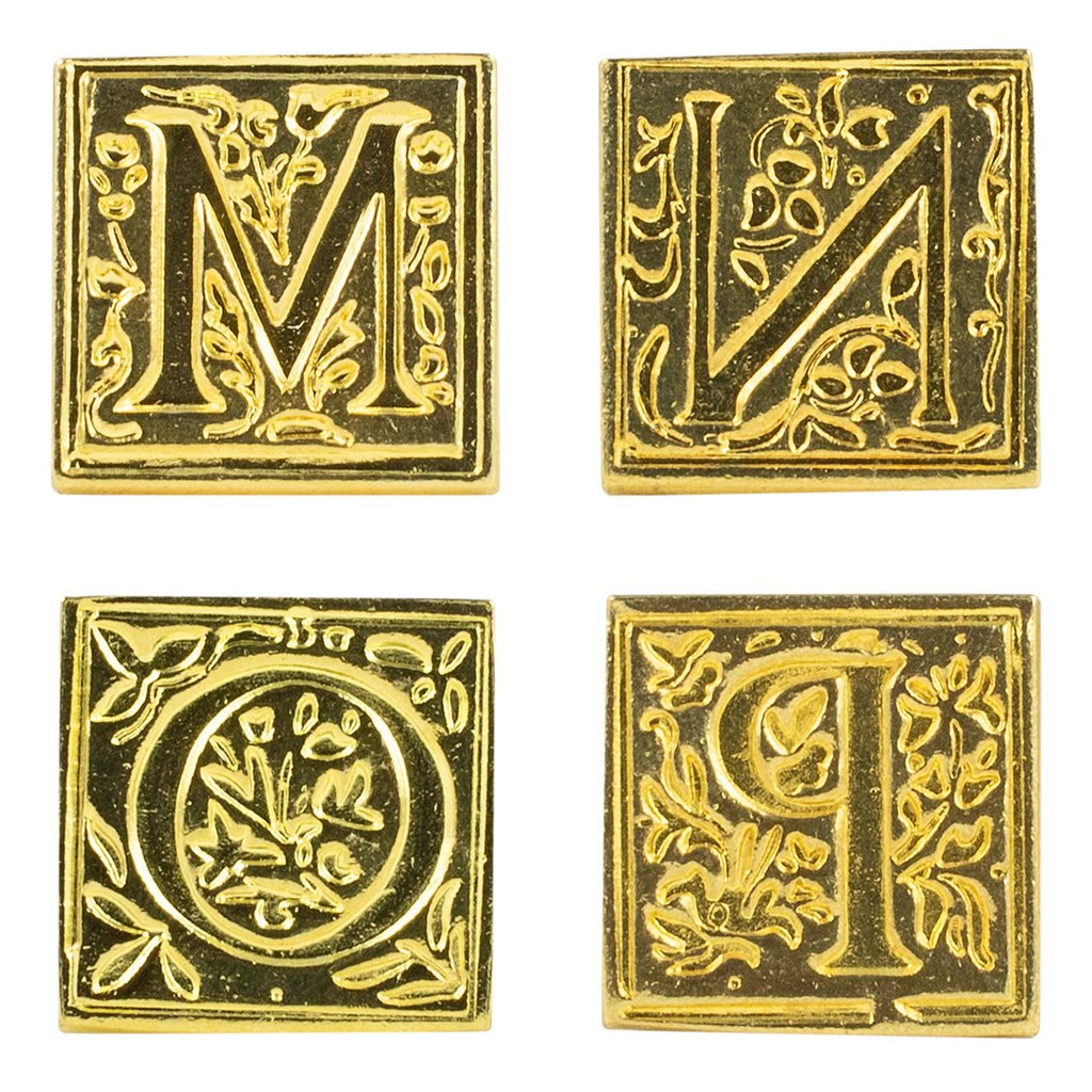 Freund Mayer Florentine Brass Square Filigree Wax Seal - Initials