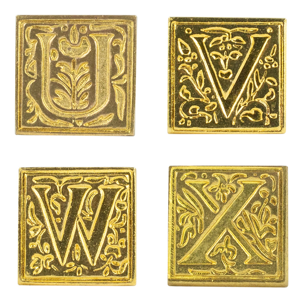 Freund Mayer Florentine Brass Square Filigree Wax Seal - Initials