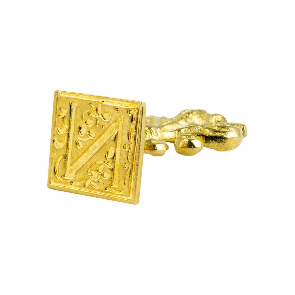 Freund Mayer Florentine Brass Square Filigree Wax Seal - Initials