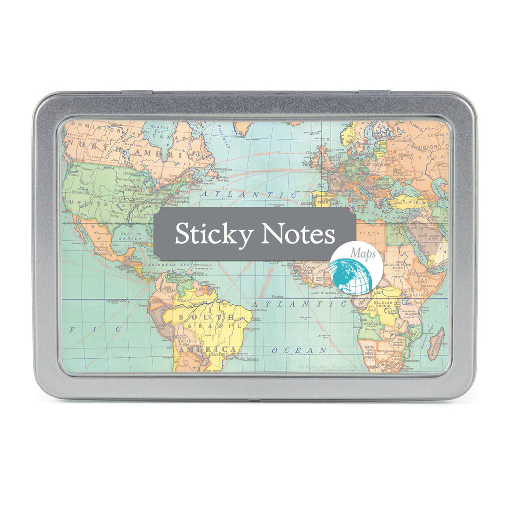 cavallini Map Sticky Notes