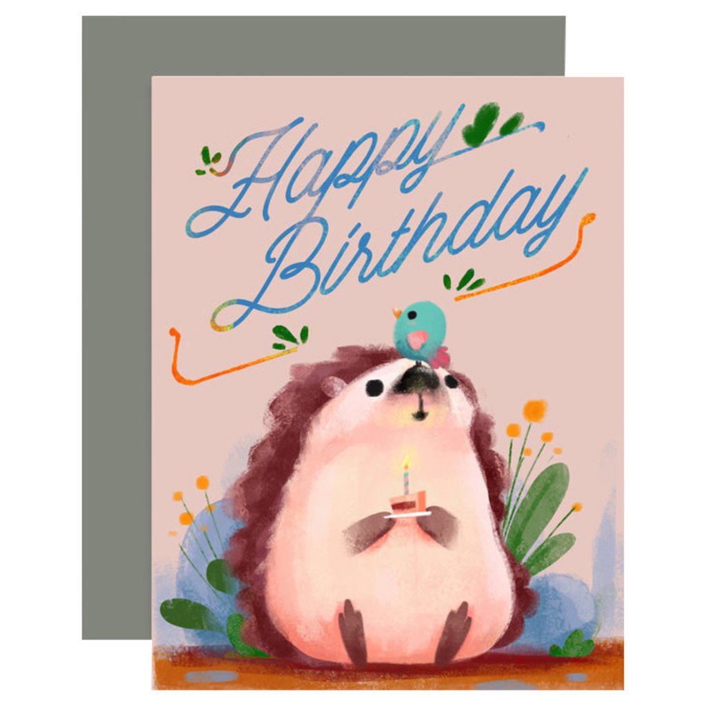The Little Red House Hedgehog Birthday Card