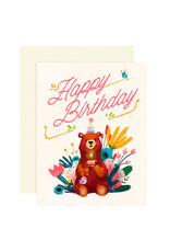 The Little Red House Bear Birthday Card