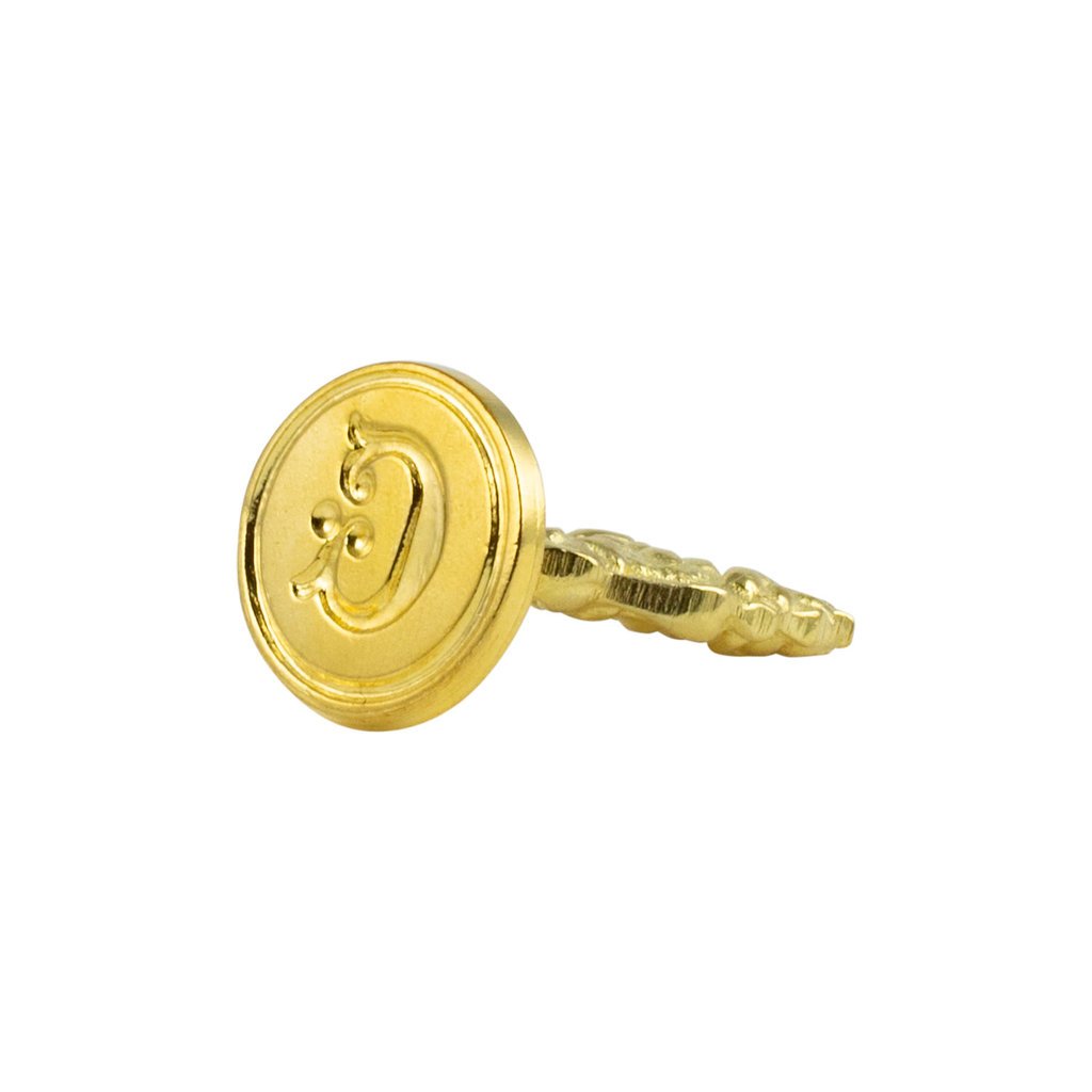 Freund Mayer Florentine Brass Round Cerif Wax Seal - Initials