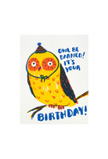 Egg Press Owl Be Darned Birthday Letterpress Card