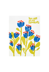 Egg Press In My Thoughts Flowers Letterpress Card