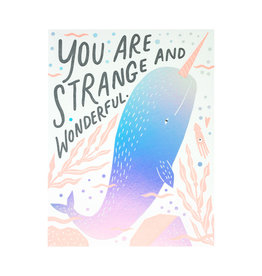 Hello! Lucky Wonderful Narwhal Letterpress Card