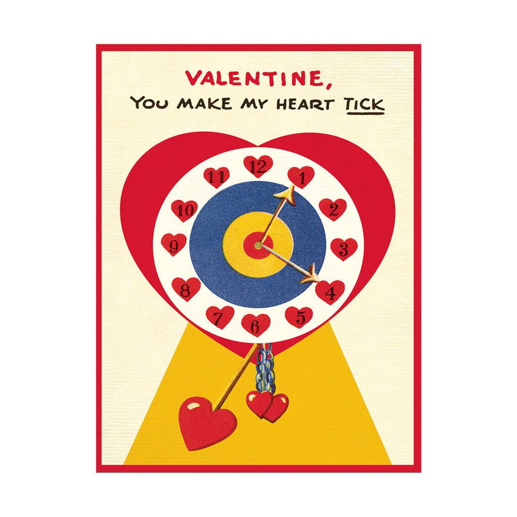 cavallini Valentine Clock Greeting Card