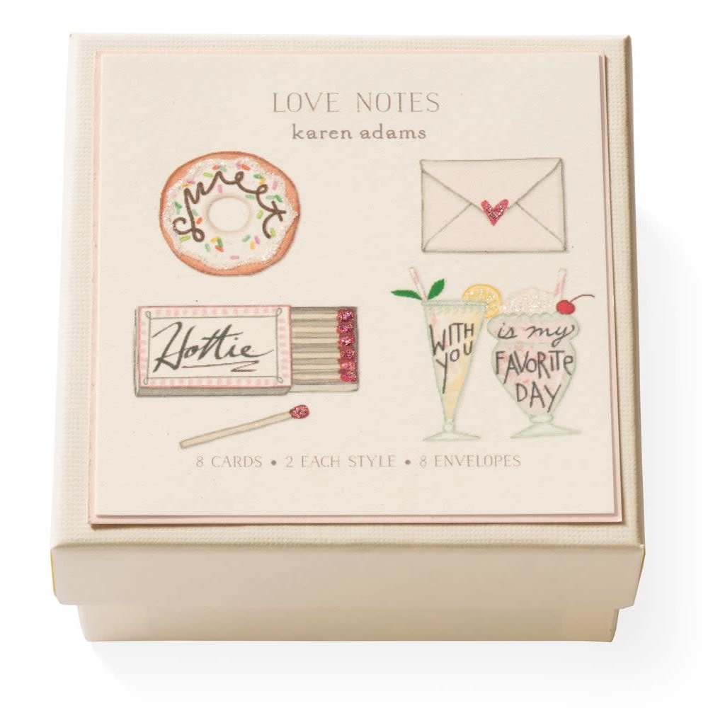 Karen Adams Designs Love Notes Gift Enclosure Box Set - s/8
