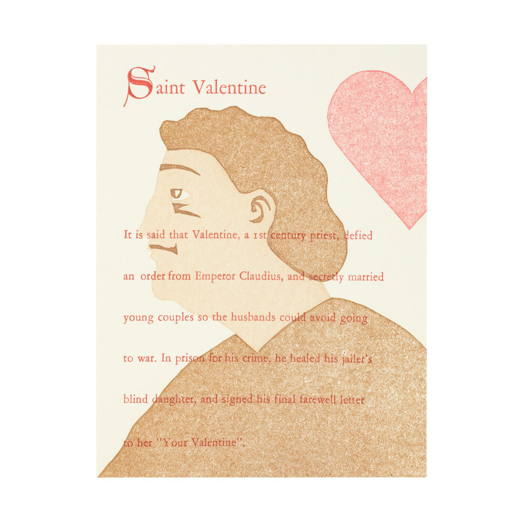 PushMePullYou Press Saint Valentine Letterpress Card
