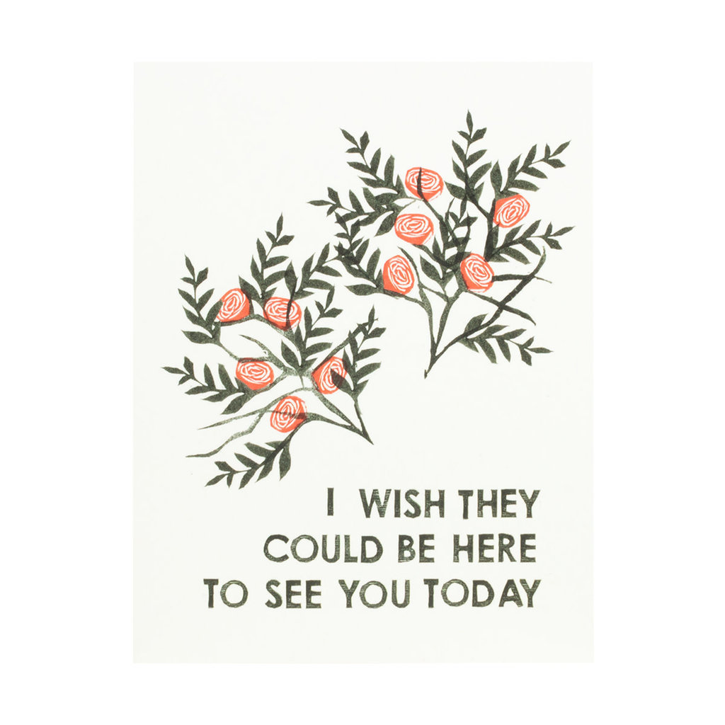 Heartell Press Wish They Could Be Here Block Printed Card