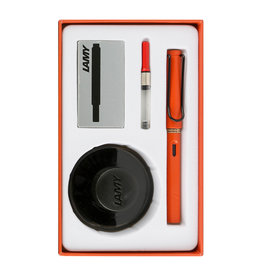 Lamy amy Safari Gift Set Terra Red Fine with Bottled Ink