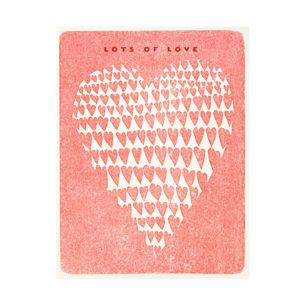 PushMePullYou Press Linked Hearts Letterpress Card