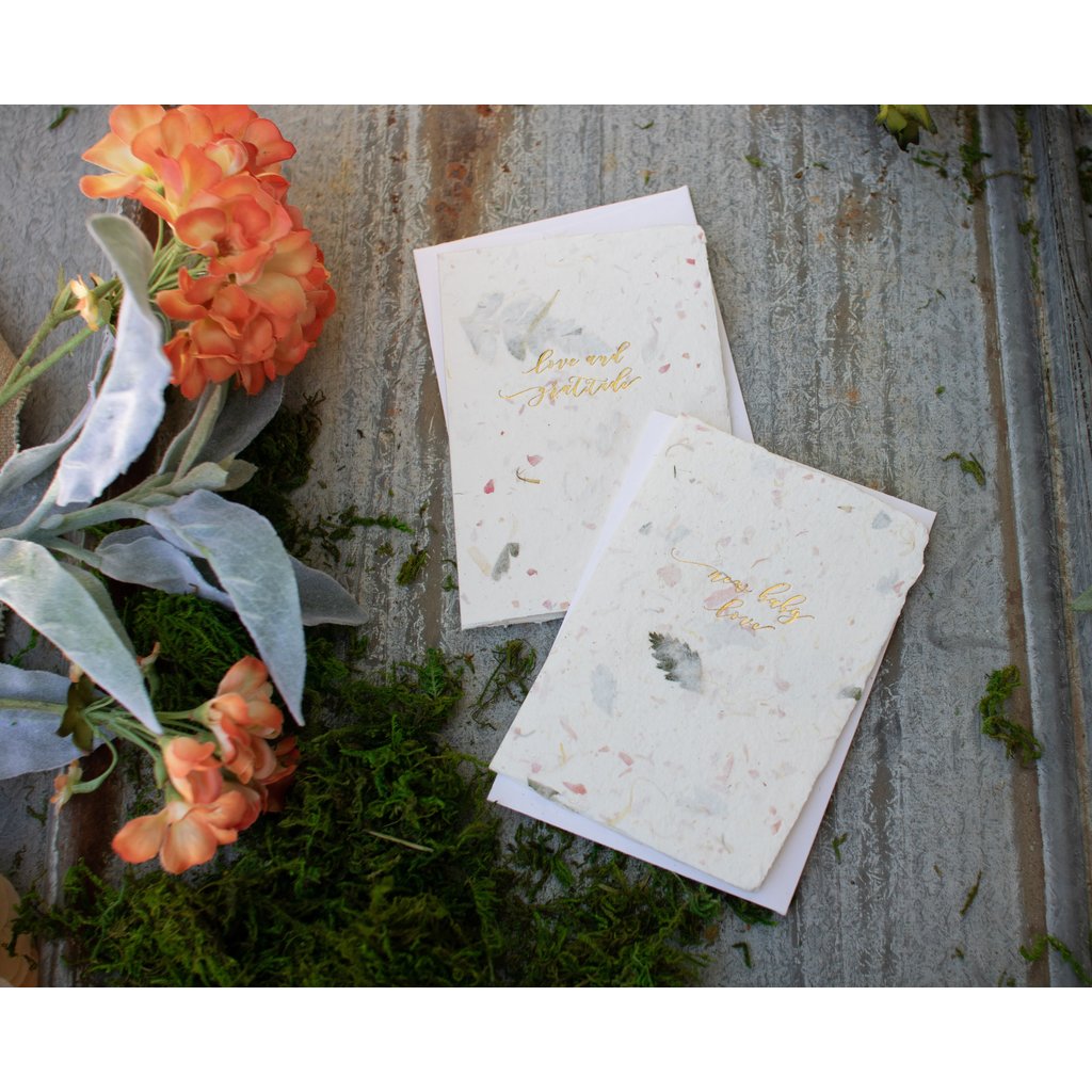 Oblation Papers & Press New Baby Love in Flowers Letterpress Card