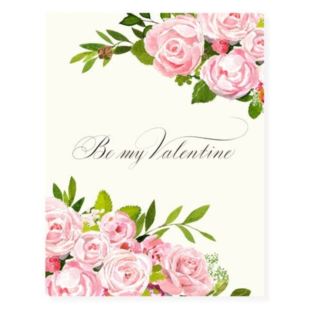 Felix Doolittle Be My Valentine Pink Roses Card