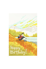 Old School Stationers Mountain Meadow Birthday Letterpress Card