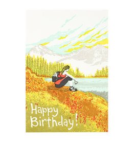 Old School Stationers Mountain Meadow Birthday Letterpress Card