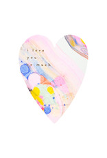 Moglea Rainbow Heart Letterpress Hand Painted Card