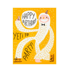 Hello! Lucky Yeti to Party Letterpress Card