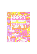 Hello! Lucky Amazing Human Letterpress Card