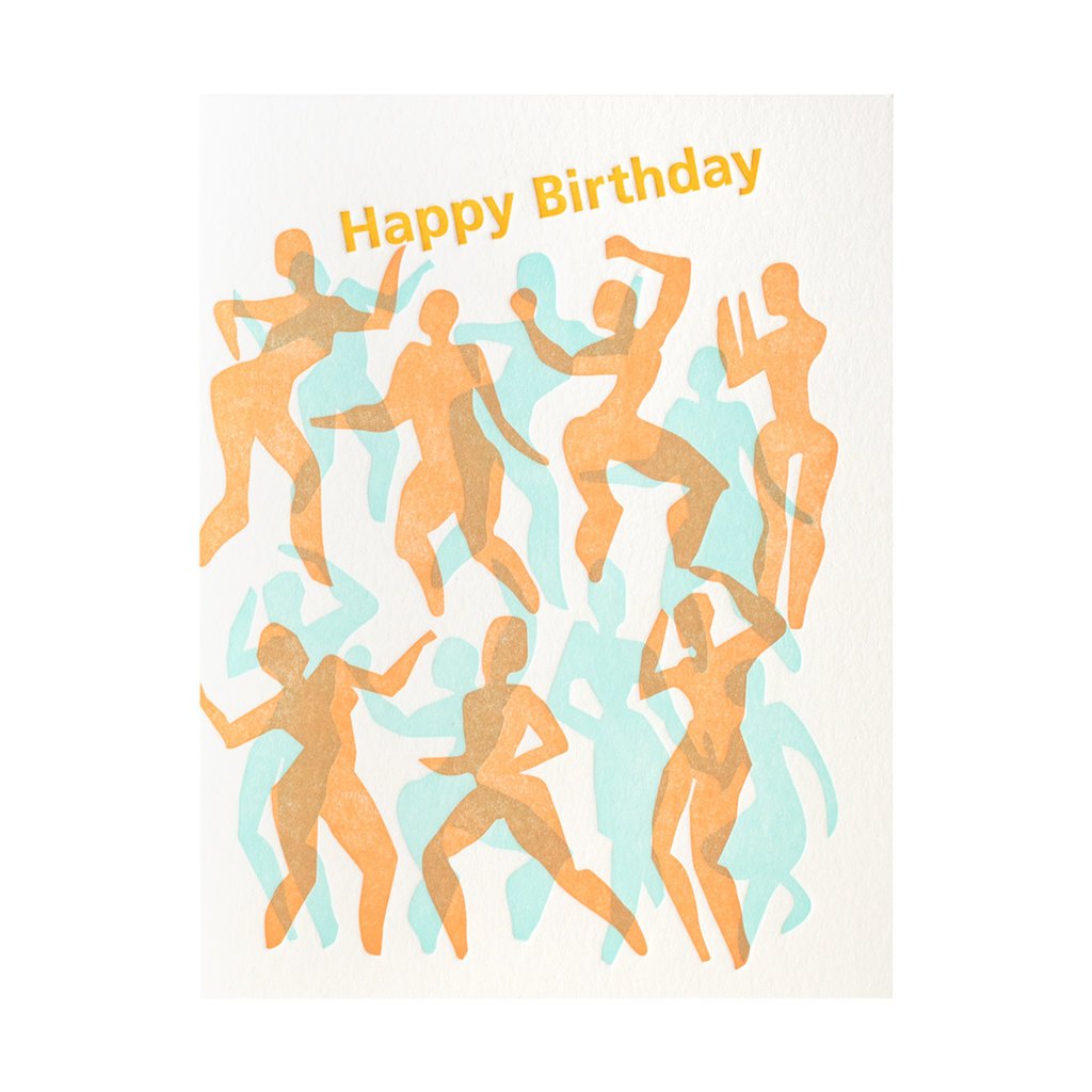 Ilee Papergoods Dancers Happy Birthday Letterpress Card