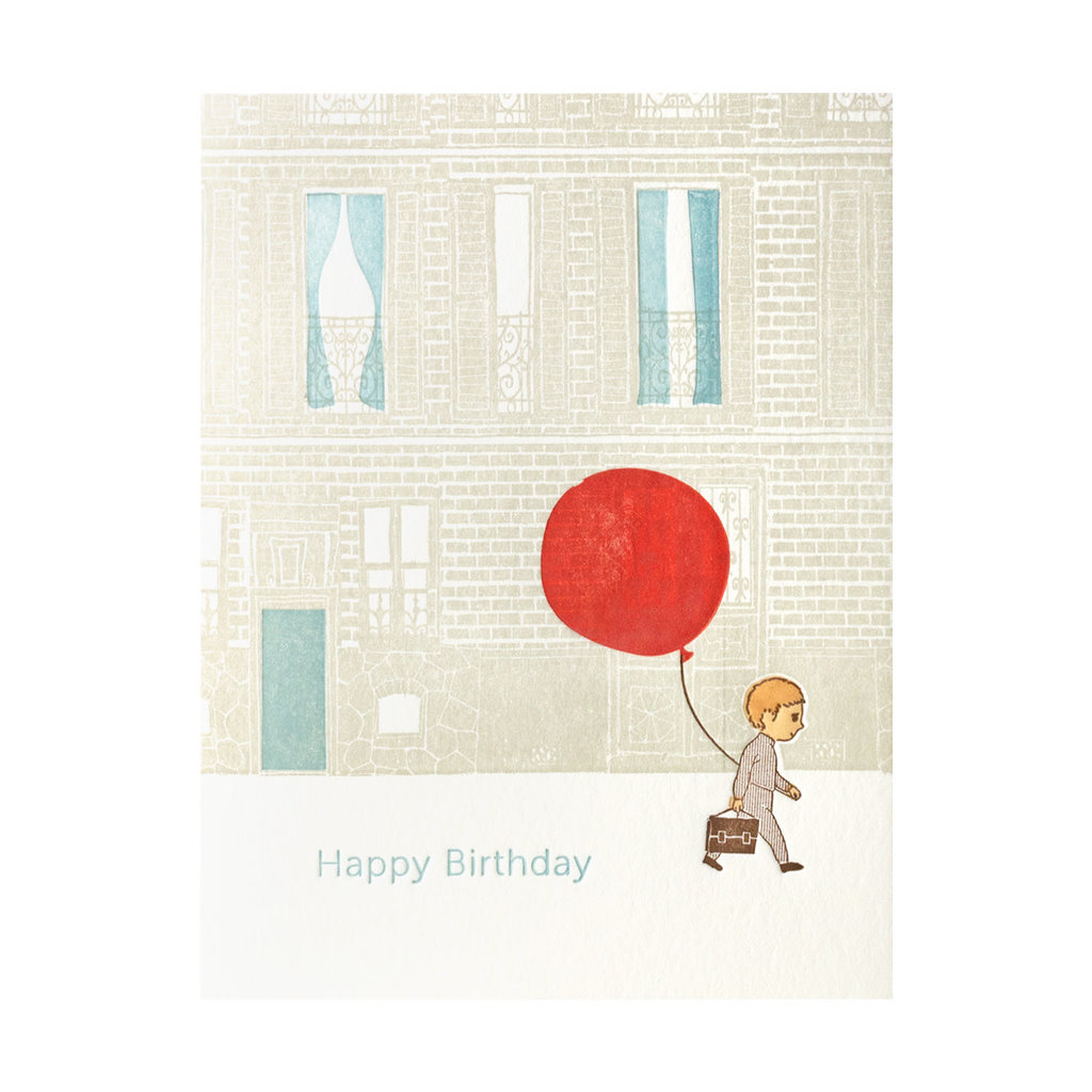 Ilee Papergoods Red Balloon Birthday Letterpress Card