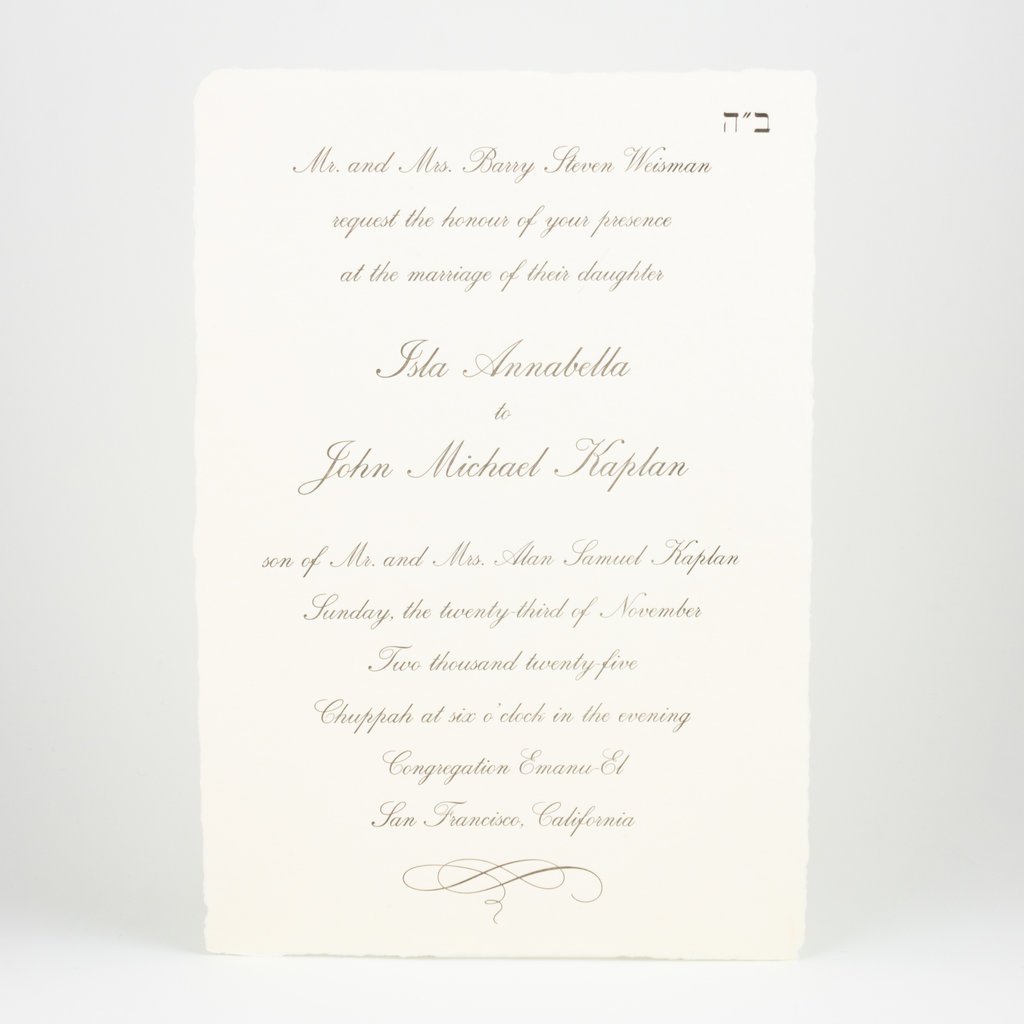 Oblation Custom isla wedding invitation samples
