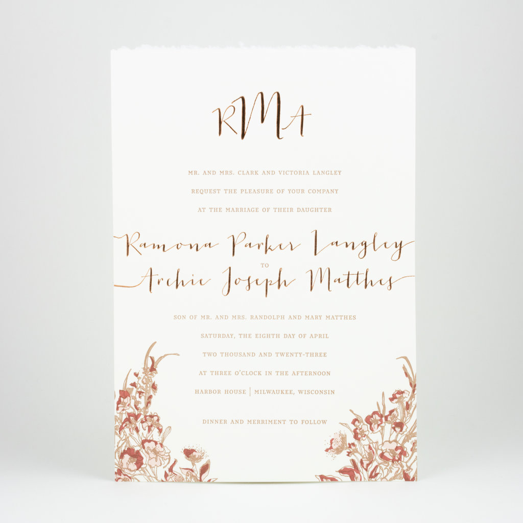 Oblation Custom ramona wedding invitation samples