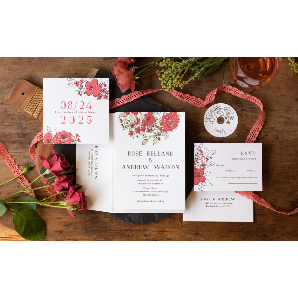 Oblation Custom rose wedding invitation samples