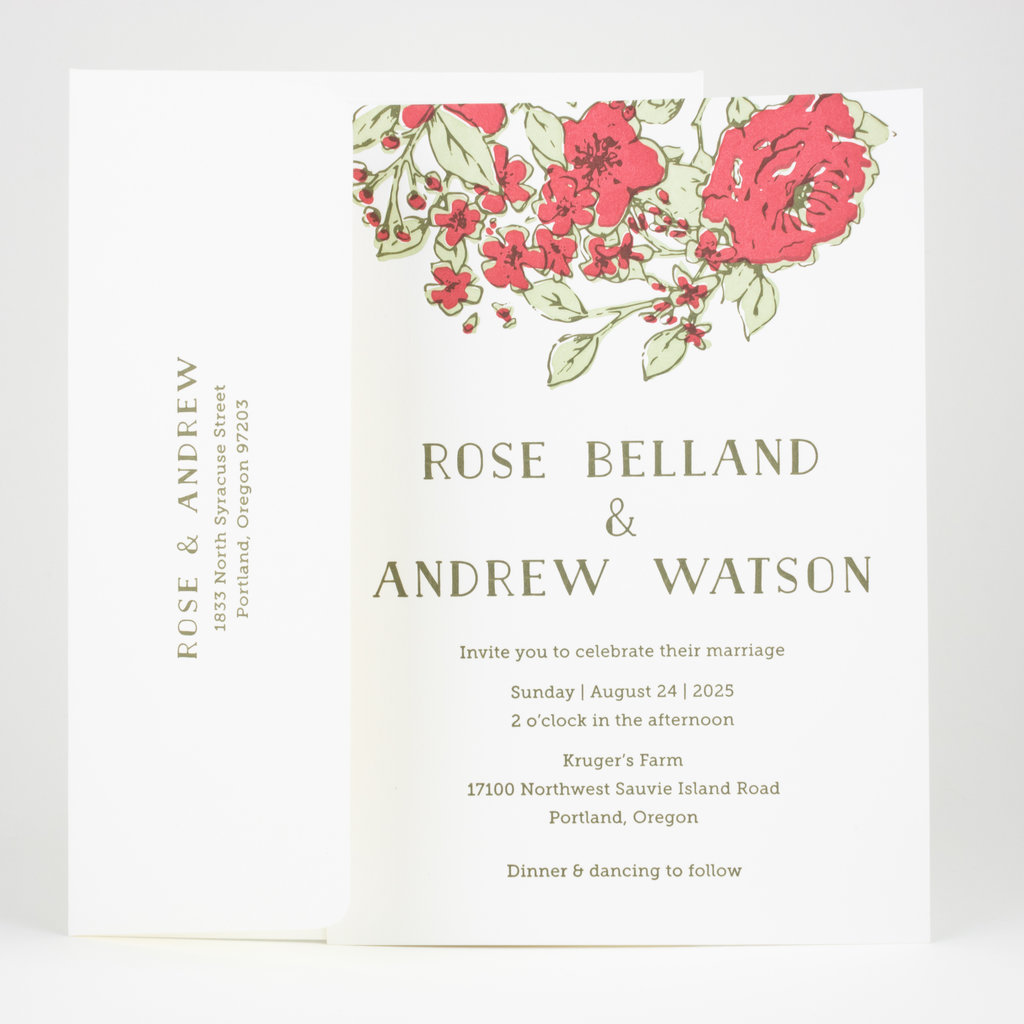 Oblation Custom rose wedding invitation samples