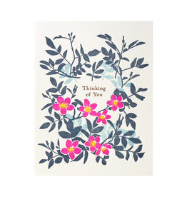 Ilee Papergoods Flowers Thinking of You Letterpress Card