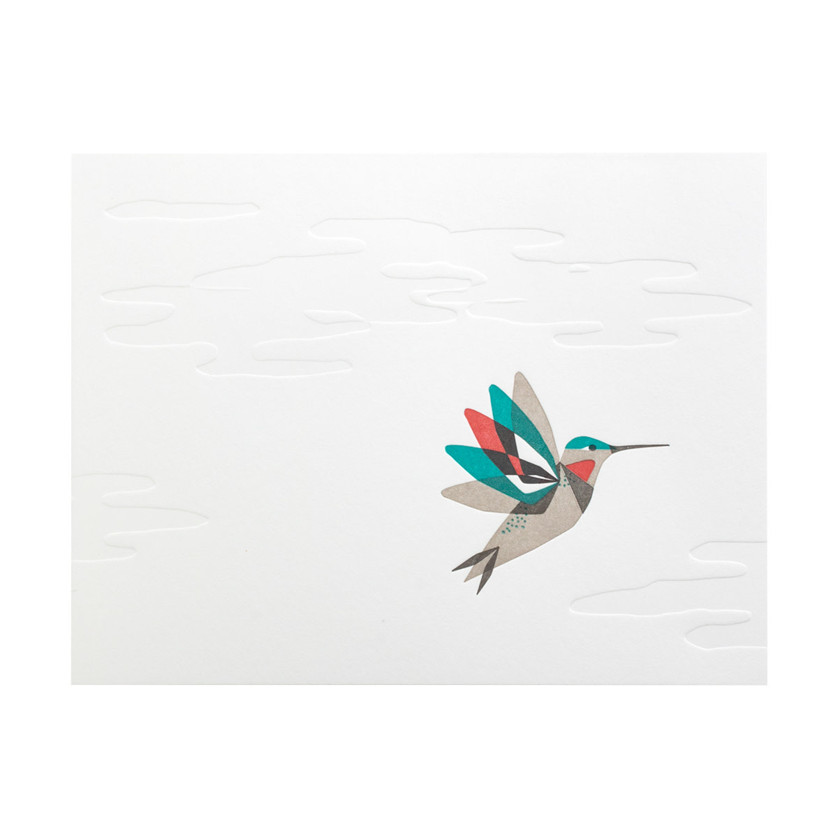 Hummingbird Modern Letterpress Card - oblation papers & press