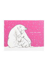 Porchlight Press Mom Polar Bears Letterpress Card