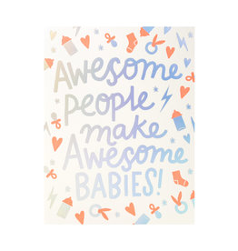 Hello! Lucky Awesome Babies Letterpress Card