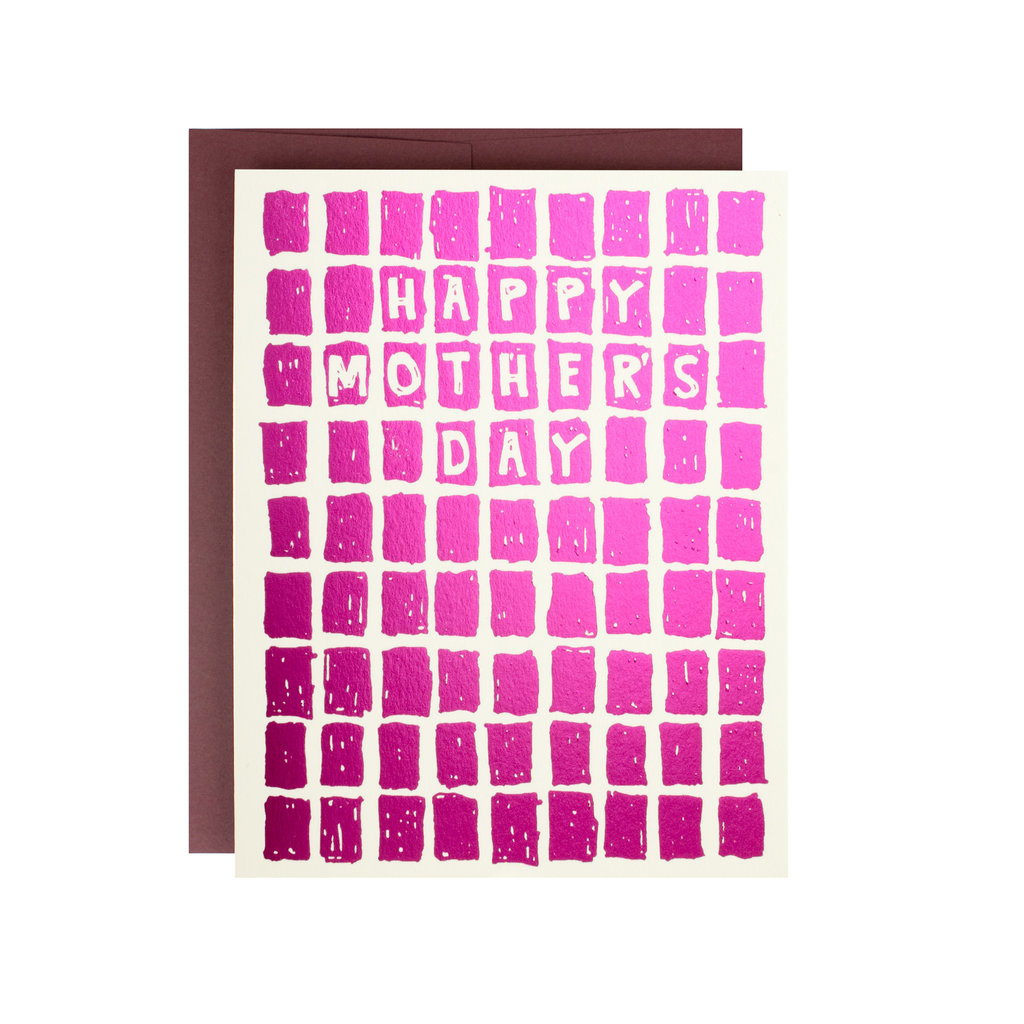 Hat + Wig + Glove Tiles Mother's Day Letterpress Card