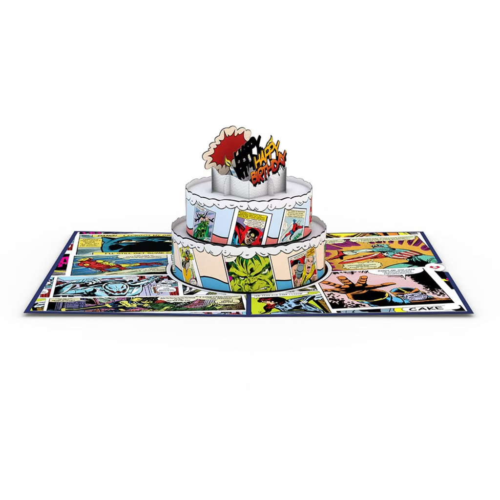 Lovepop Marvel Comic Birthday Cake Pop Up Card