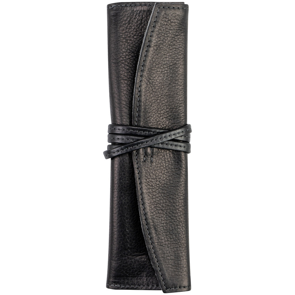 Pilot Pen Sheath Roll Black Leather Long single