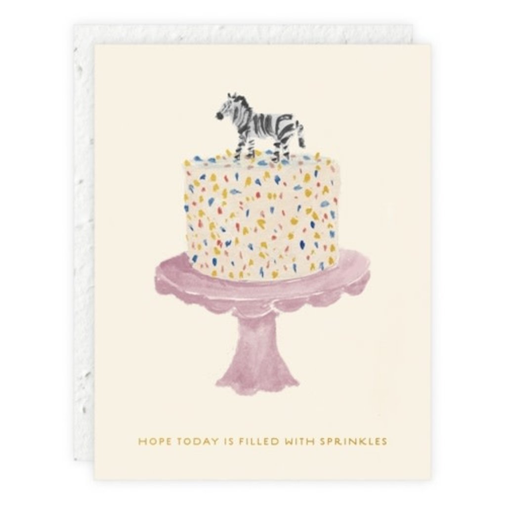 Seedlings Zebra Cake Birthday Card