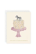 Seedlings Zebra Cake Birthday Card