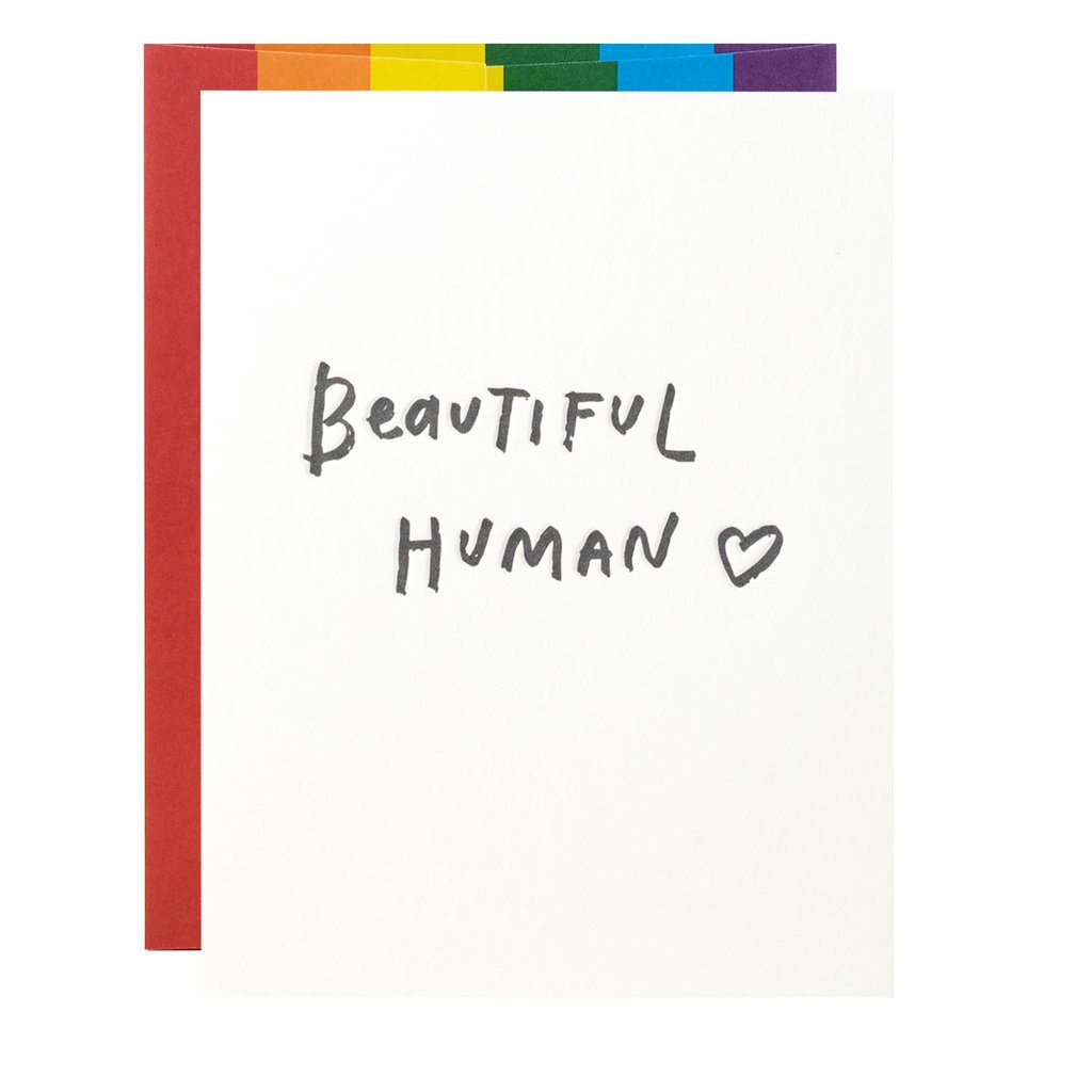 Ink Meets Paper Beautiful Human Pride Letterpress Card