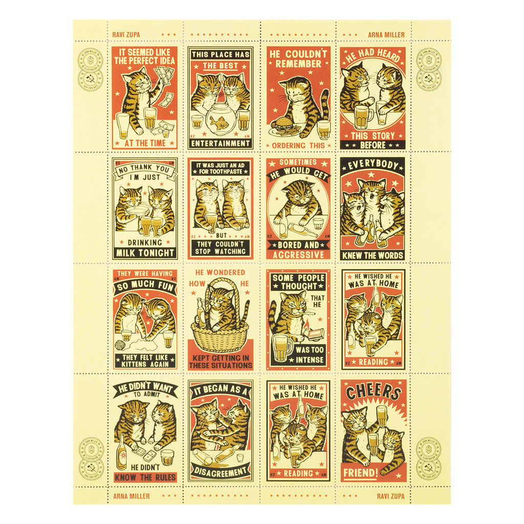 Drunk Cats Decorative Stamps - oblation papers & press
