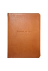 Graphic Image Bound Leather Address Book in Tan