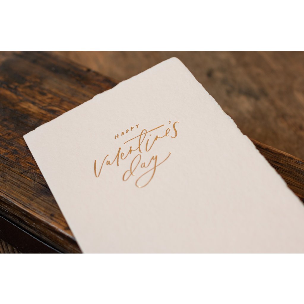 Oblation Papers & Press Happy Valentine's Day Letterpress Calligraphy Note