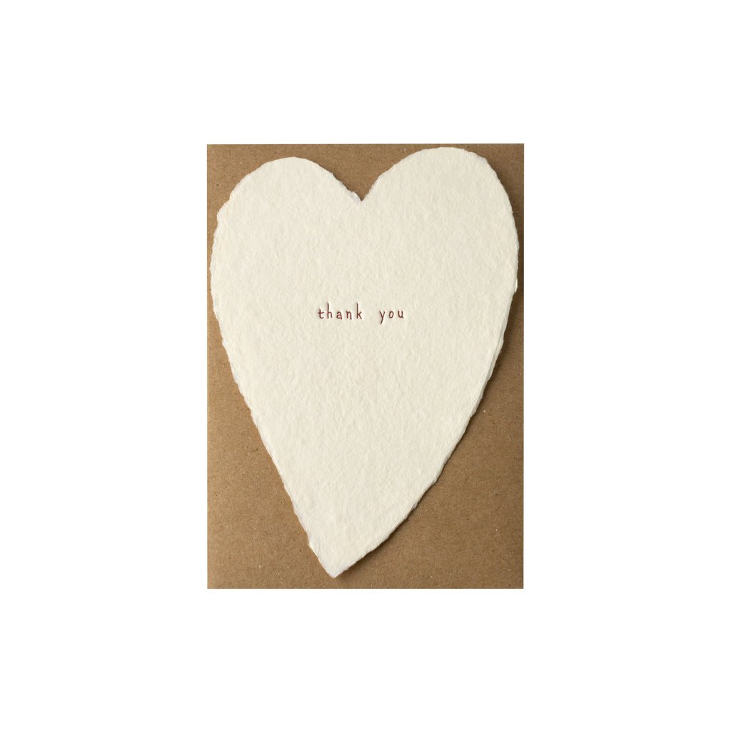 Oblation Papers & Press Thank You Greeted Heart Letterpress Card