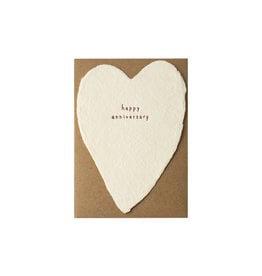 Oblation Papers & Press Happy Anniversary Greeted Heart Letterpress Card