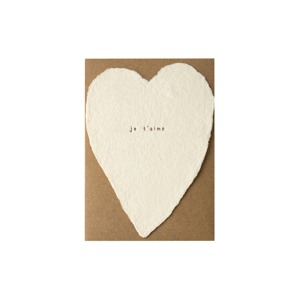 Oblation Papers & Press Je T'aime Greeted Heart Letterpress Card