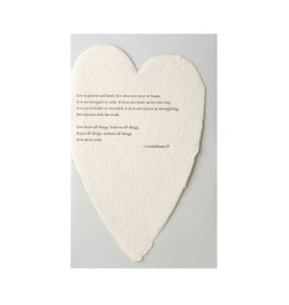 Oblation Papers & Press Corinthians Quote Letterpress Deckled Heart Card