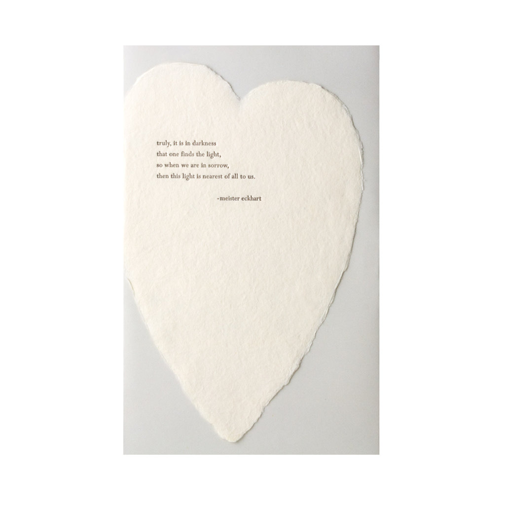 Oblation Papers & Press Eckhart Quote Letterpress Deckled Heart Card